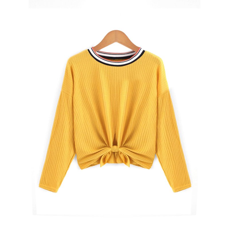 2021 autumn new hot sale round neck tie T-shirt